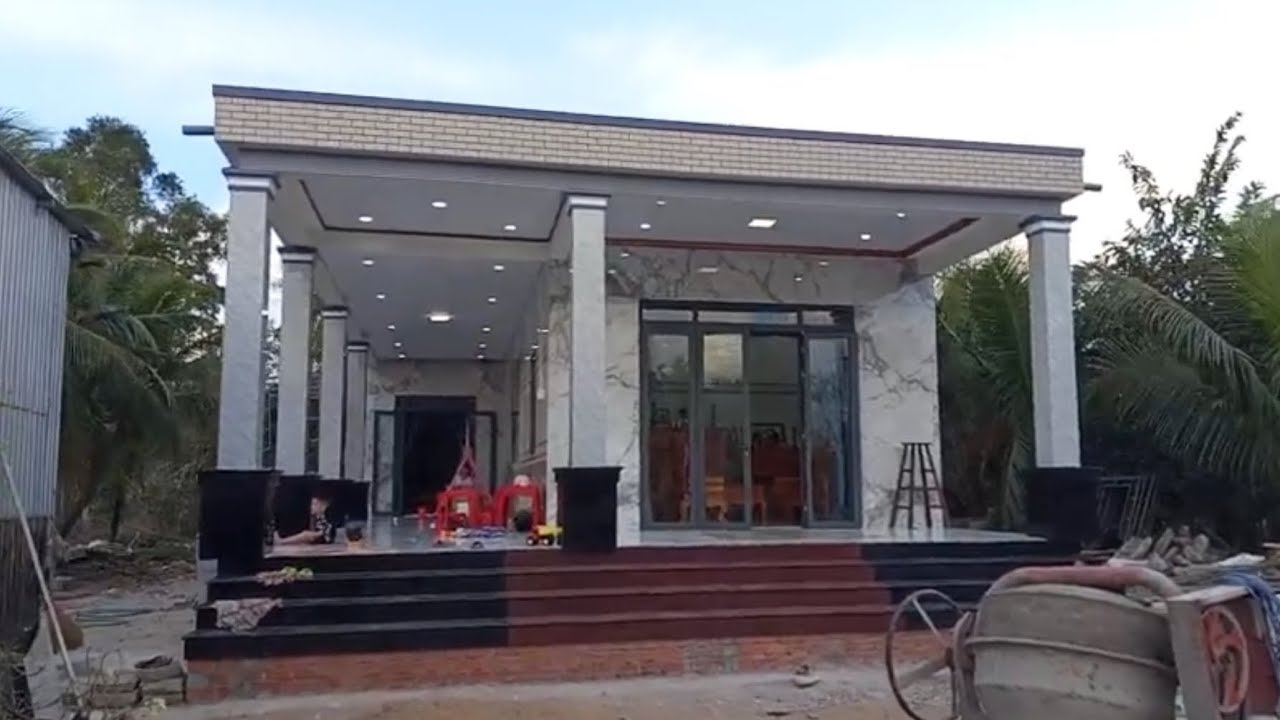 Nhà cấp 4 nông thôn hiện đại 8*21m (o9 mot 5 haj 9 sau 2 nam 9) 