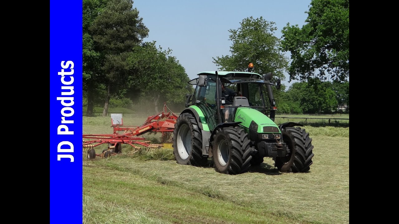 Deutz Agrotron 85 MK3/Gras harken/Raking grass/Gras schwadern/Speuld/Niemeyer Twin 745-VS