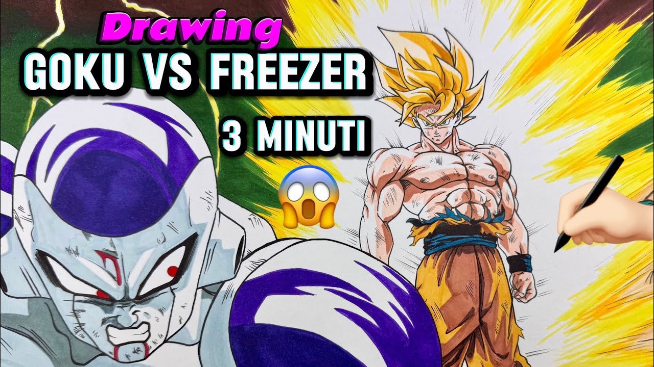 Ho Disegnato GOKU vs FREEZER in 3 MINUTI 😱 | Timelapse Drawing Dragon Ball Z