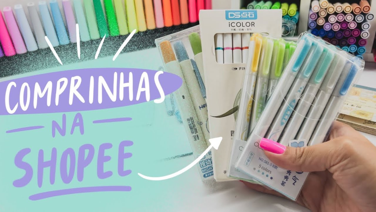 Comprinhas de papelaria na Shopee