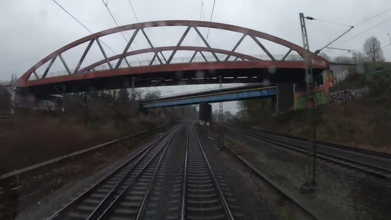 F&uuml;hrerstandsmitfahrt Streckenkunde von Wanne nach Dortmund Obereving  Br 185 LZ &uuml;ber Dortmund Hbf.