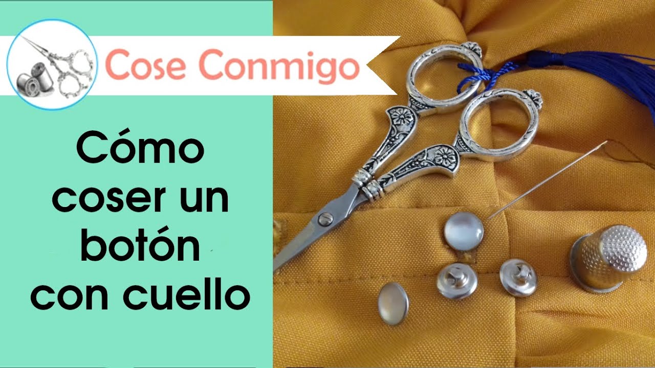 Cómo coser un botón con cuello