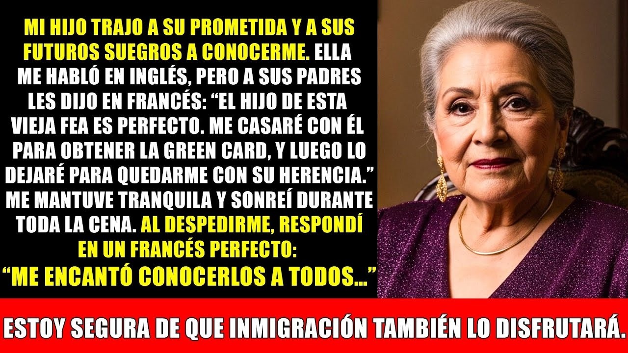 La prometida de mi hijo me insultó en francés en la cena, creyendo que no entendía  Pero sí