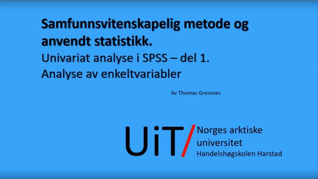 Univariat analyse del 1
