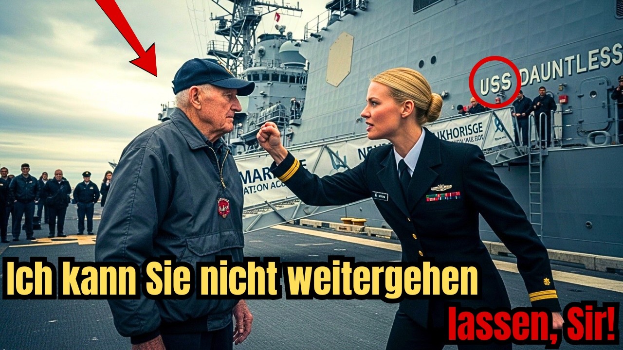 Marineoffizier stoppt Veteranen am Einschiffen – Admiral erkennt Abzeichen und erstarrt