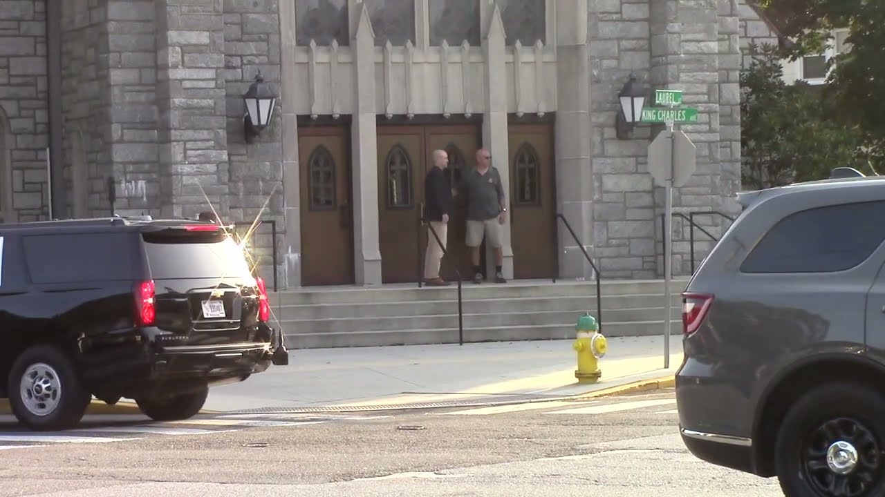 President Joe Biden arrives for mass at Saint Edmond in Rehoboth Beach