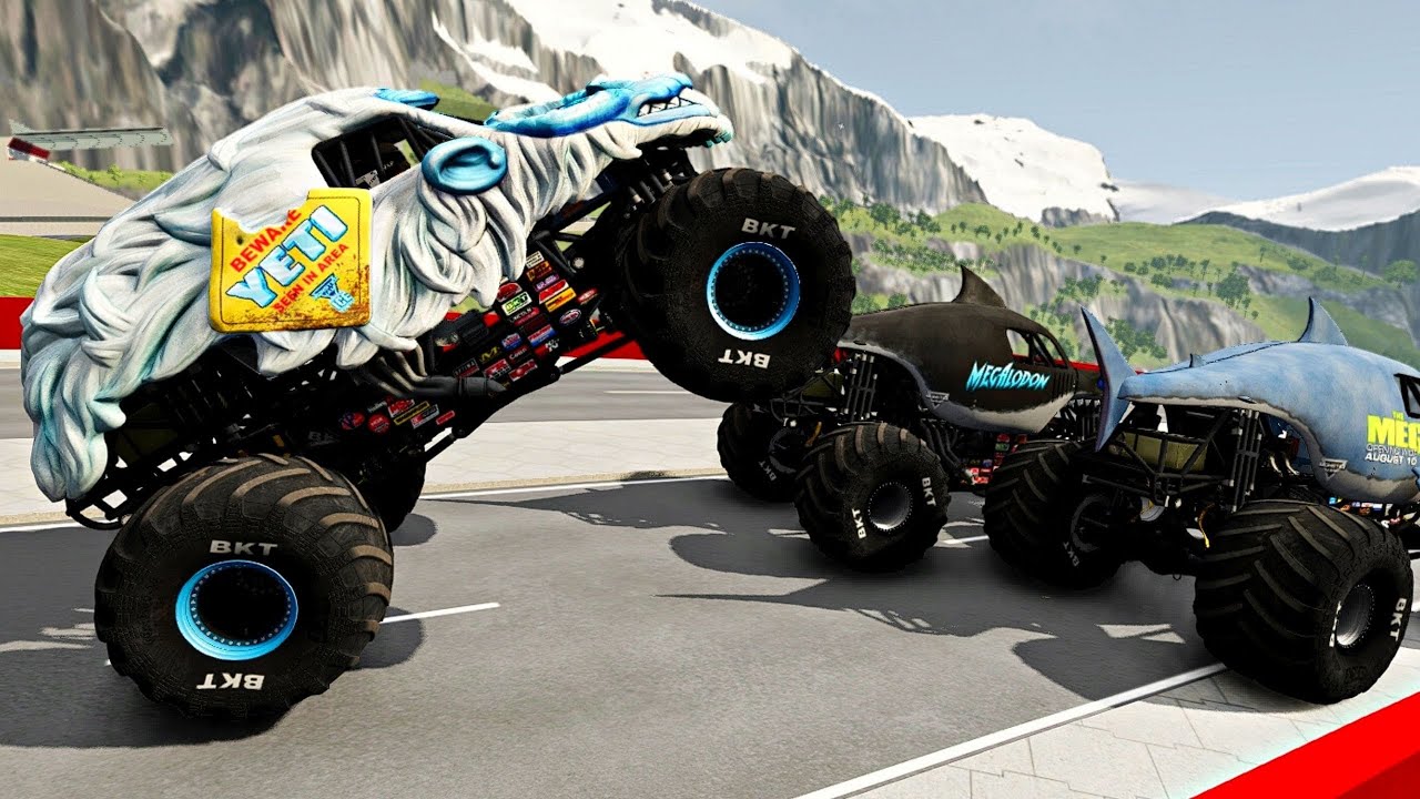 YETI Monster Jam tag game MEG Monster jam descent and Destruction Beamngdrive