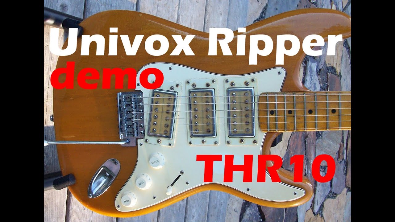 UNIVOX Ripper Vintage 70s Strat demo THR10 plus pedals