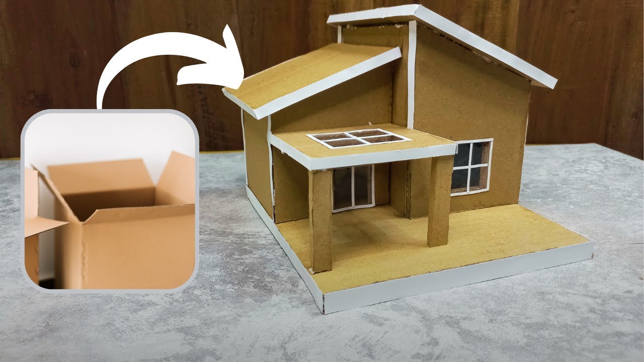 DIY - HOW TO MAKE AMAZING HOUSE MINIATURE FROM CARDBOARD!!! | EASY WAY TO MAKE A CARDBOARD HOUSE