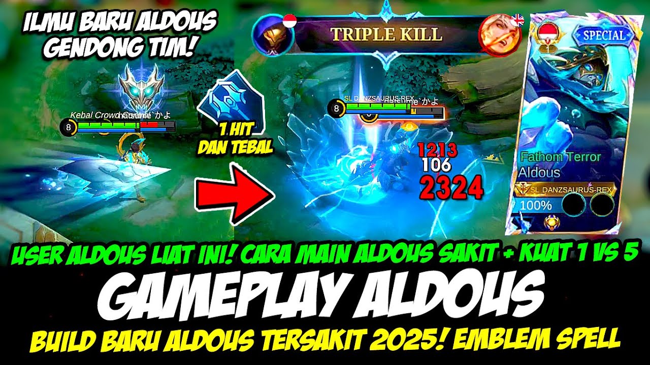 ALDOUS BUILD BARU❗CARA MAIN ALDOUS SAKIT + KUAT❗ITEM ALDOUS TERSAKIT❗GAMEPLAY ALDOUS SKIN GRATIS