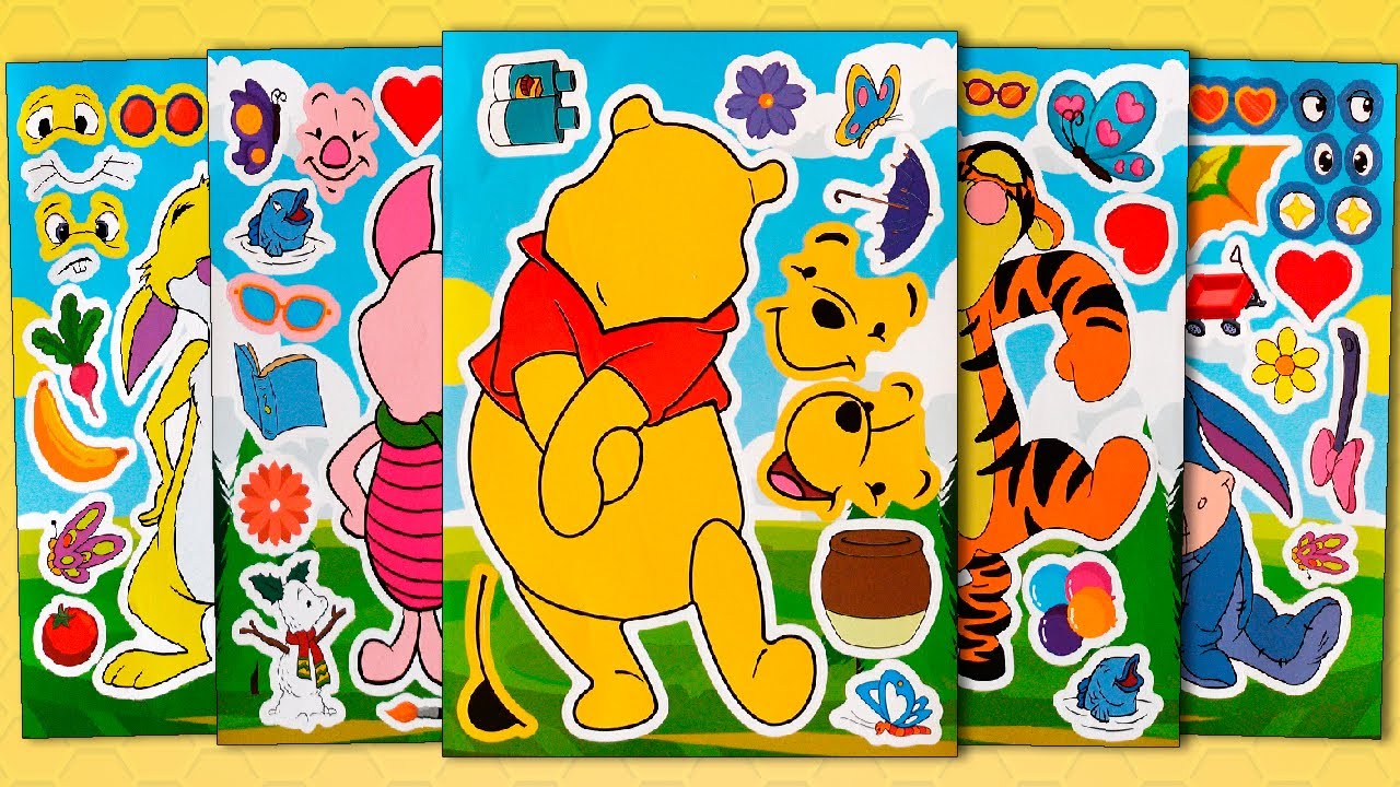 WINNIE THE POOH STICKER BOOK MAKEOVER | CREATE FUN SCENES WITH PIGLET, TIGGER & EEYORE