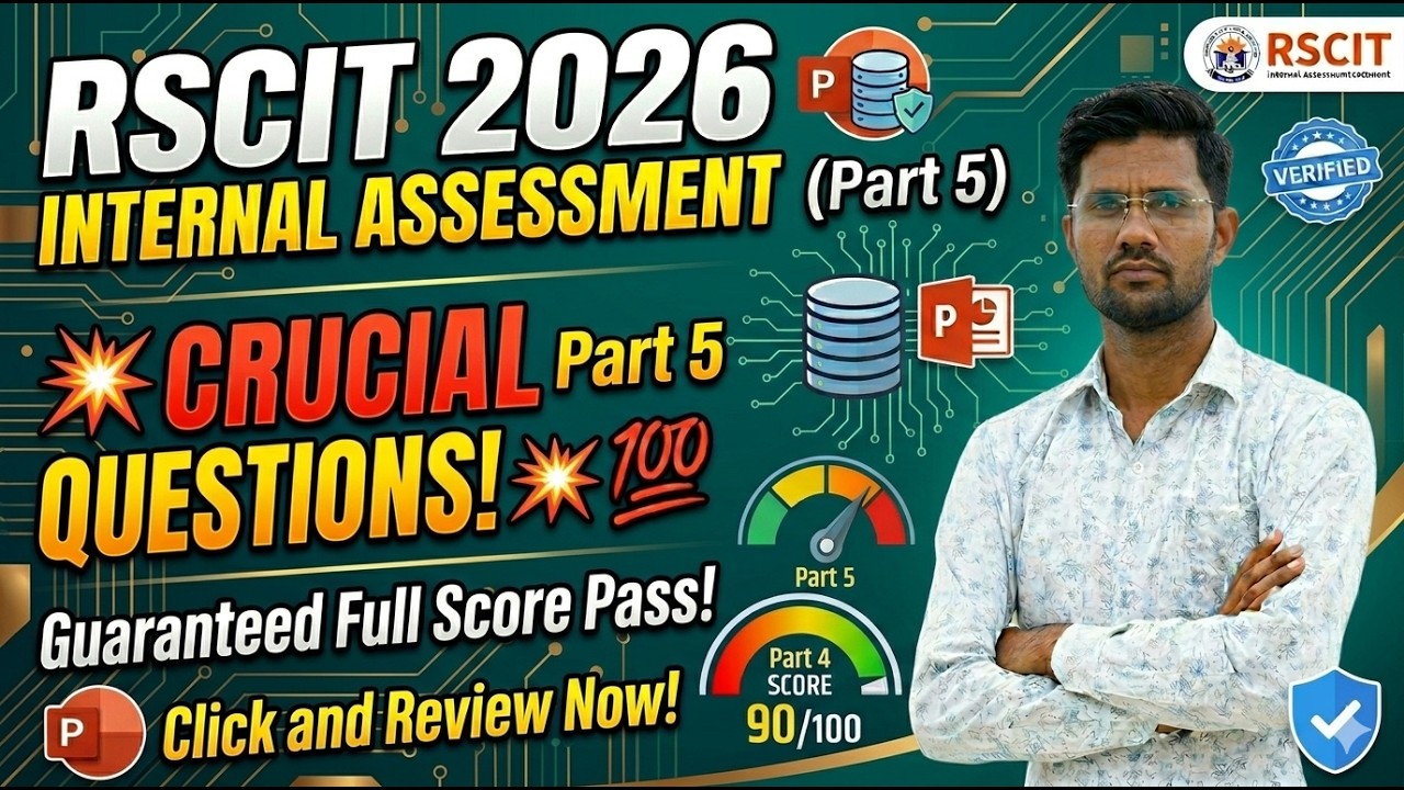 RSCIT Exam  Important Question Class 5 | March 2026 Most Important | RSCIT Exam March 2026