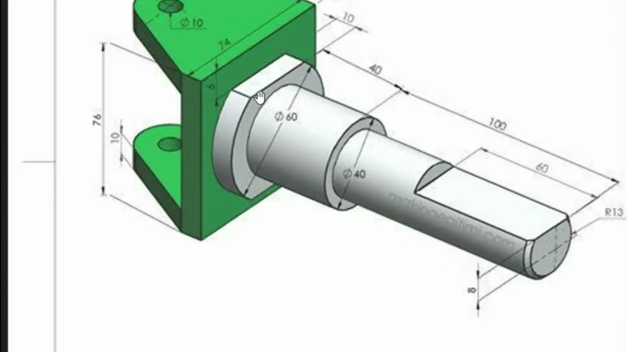 رسم المجسمات الميكانيكية بالأتوكاد ثلاثي الابعاد | Mechanical drawing exercises using AutoCAD 3D.
