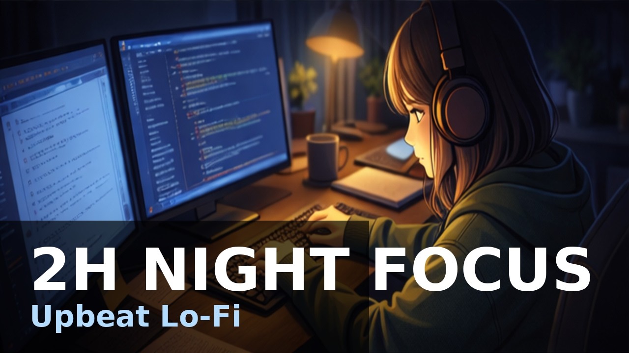 Upbeat Night Study Mix 🌙  Lo Fi Beats for Deep Focus & Coding 2 Hours