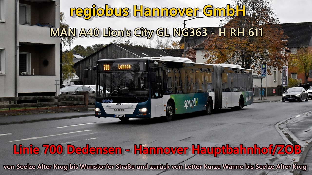 Kickdown [Sound] Bus MAN A40 Lion's City GL NG363 von regiobus Hannover GmbH - H RH 611 (Voith)