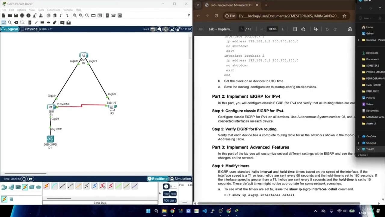 module 3  lab 3 1 2 Implement Advanced EIGRP for IPv4 Features