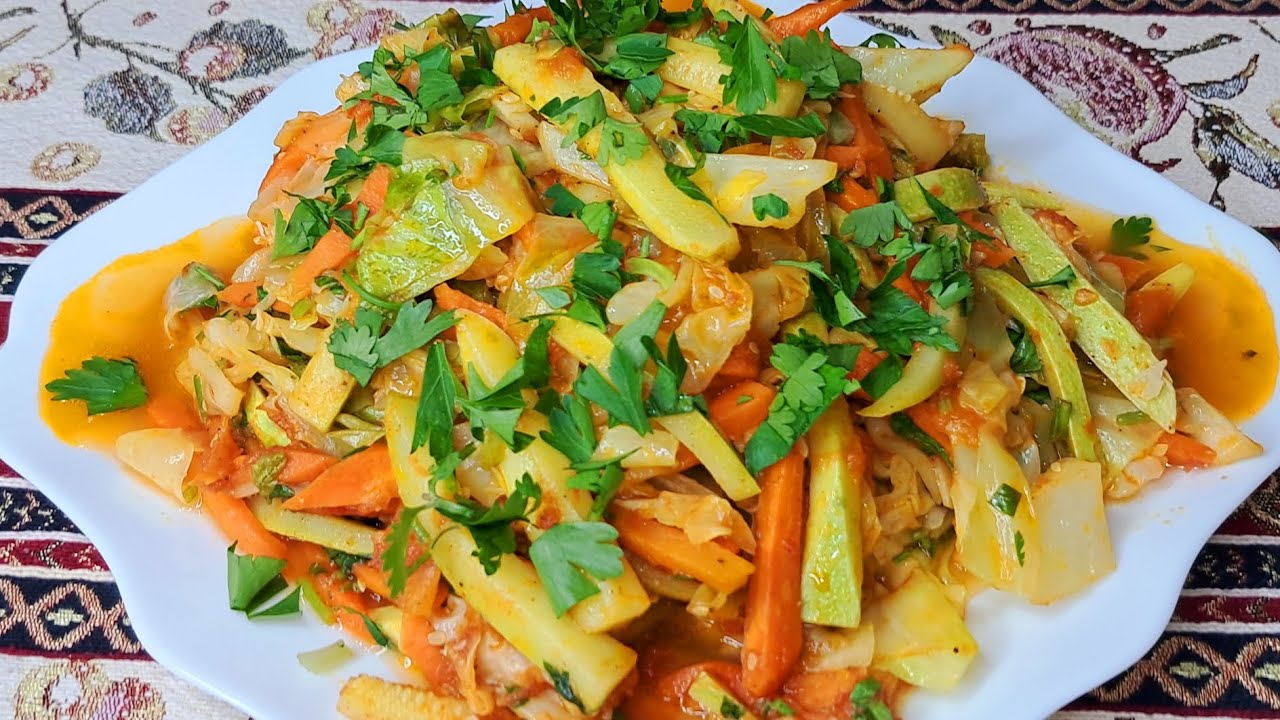 Овощное Рагу/ Молодая КАПУСТА с КАБАЧКАМИ / Просто БОМБА / Быстро /Вкусно /🍅🥕🧄