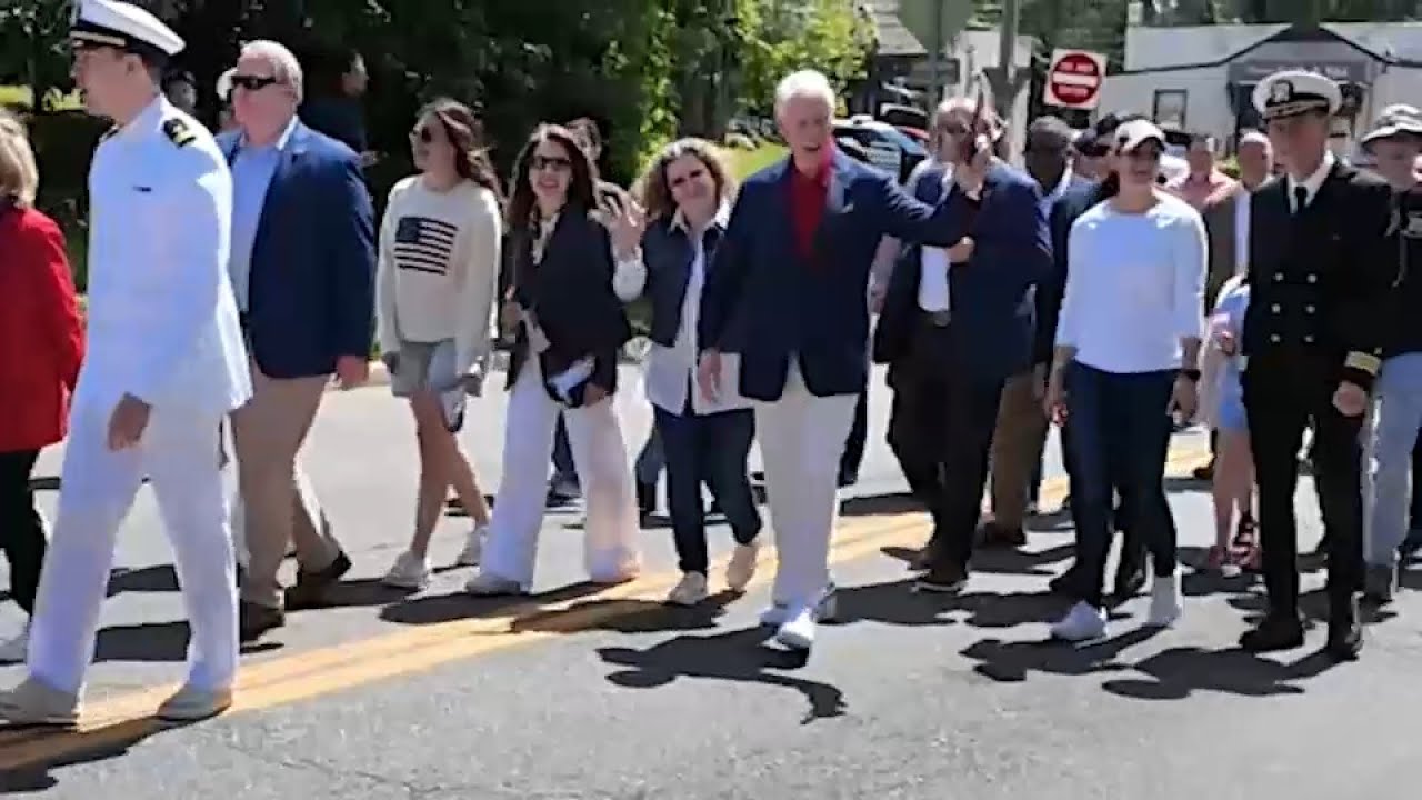 Former President Clinton, former Secretary of State Hillary Clinton at Chappaqua Memorial Day parade