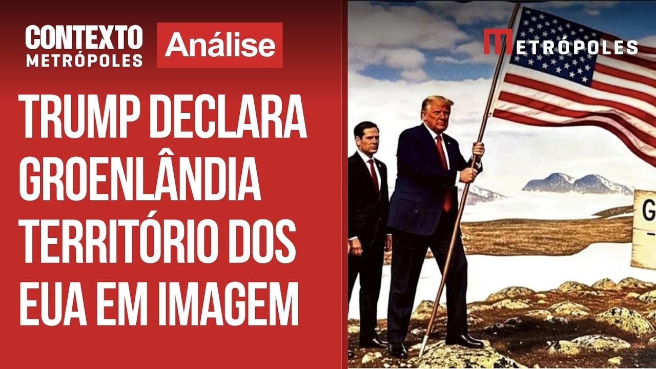 Trump publica imagem fincando bandeira dos EUA na Groenlândia
