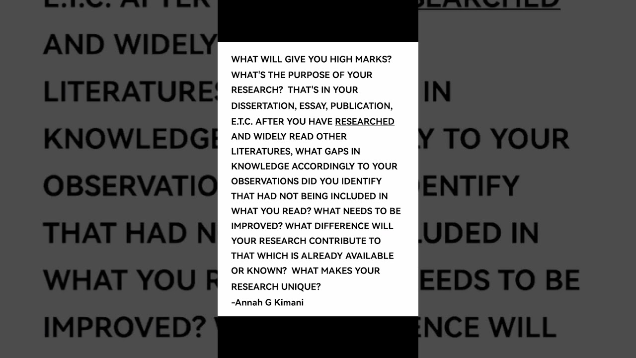 WHAT FEATURES IN YOUR RESEARCH ANALYSIS OR CONCLUSION IN WRITTEN/ PUBLISHED WORK TO GET HIGH MARKS?
