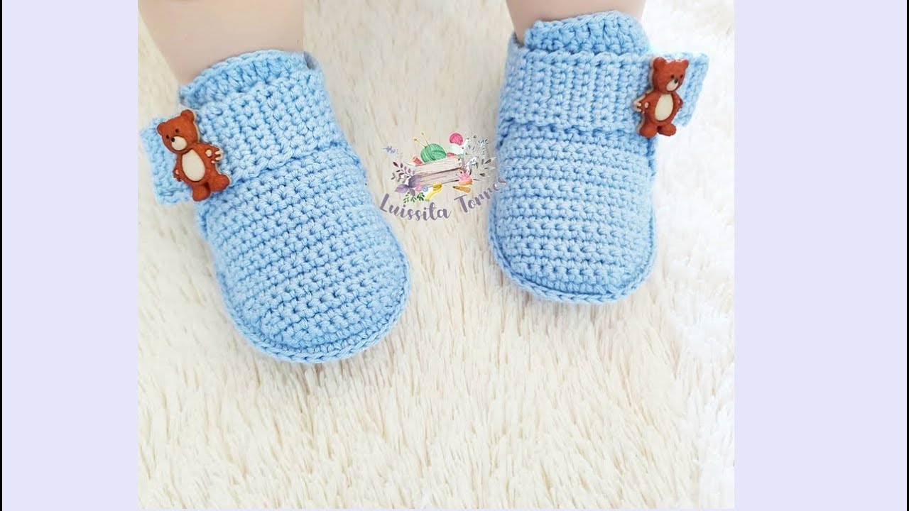 BOTINES A CROCHET PARA BEBE  - PASO A PASO - TUTORIAL -