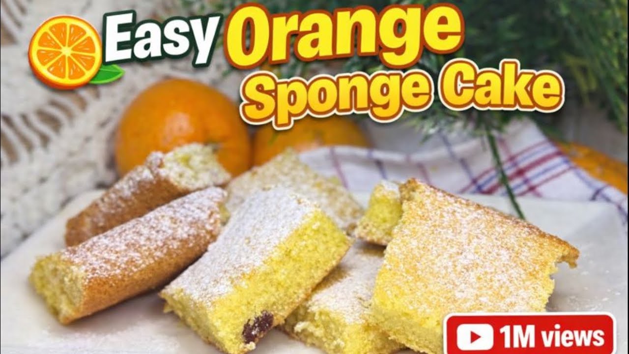 Easy orange sponge cake recipe🍊🍰| easy orange cake |orange sponge|easy orange recipes @FoodfusionPk 