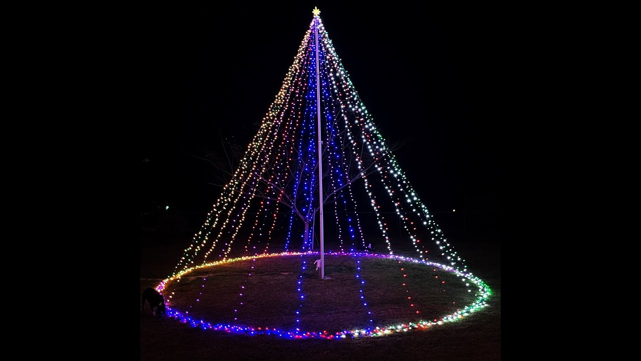 The best way to build a flagpole Christmas tree (24 strand 20ft mega awesome tree)