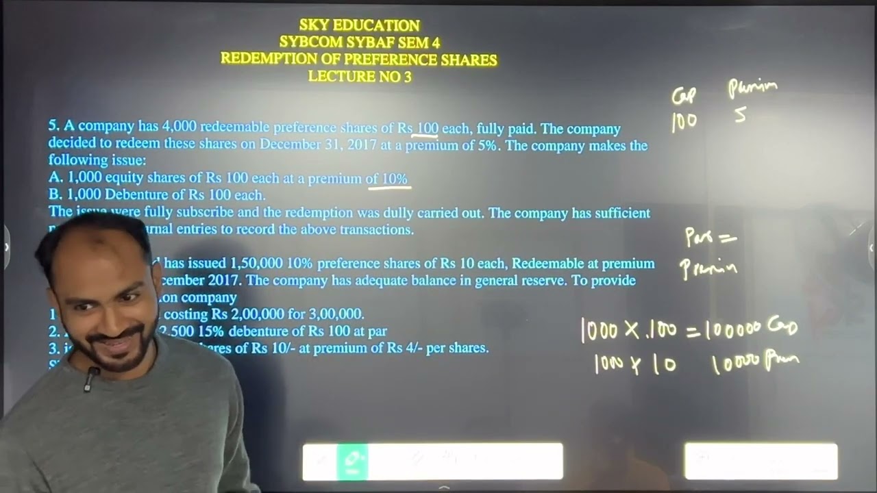 #3 SYBCOM, SYBAF Redemption of Preference Shares| sem 4 | Siraj Shaikh | Mumbai University |