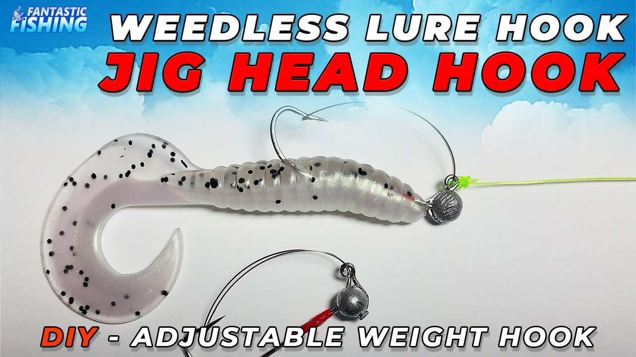 Best Fishing Tips - How To Make Adjustable Weedless Jig Head Hook With Weight Sinker Easily.