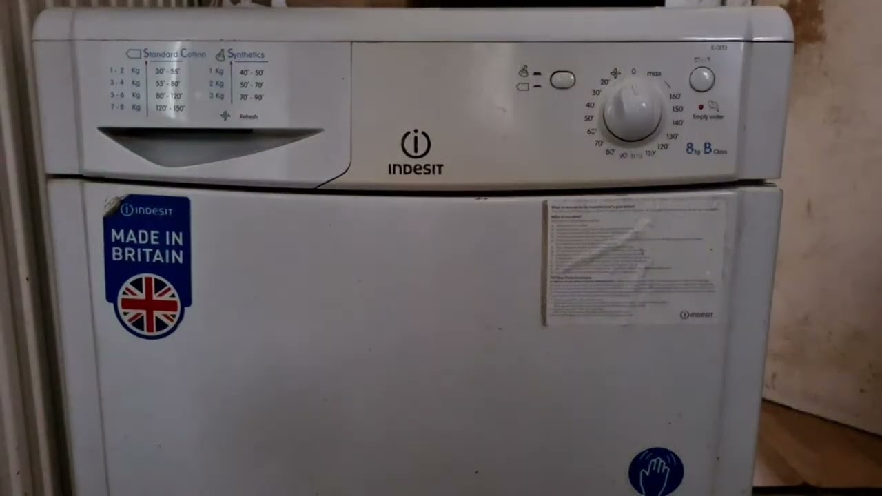 Highlight 1:25:45 – 1:30:45 from Indesit IDC8T3 8KG Condenser Tumble Dryer Full Cycle