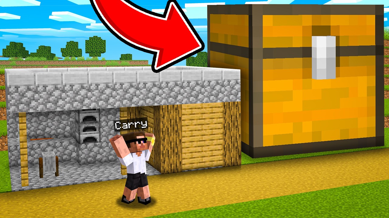 Villagers Made a Giant Chest Near My House in Minecraft!