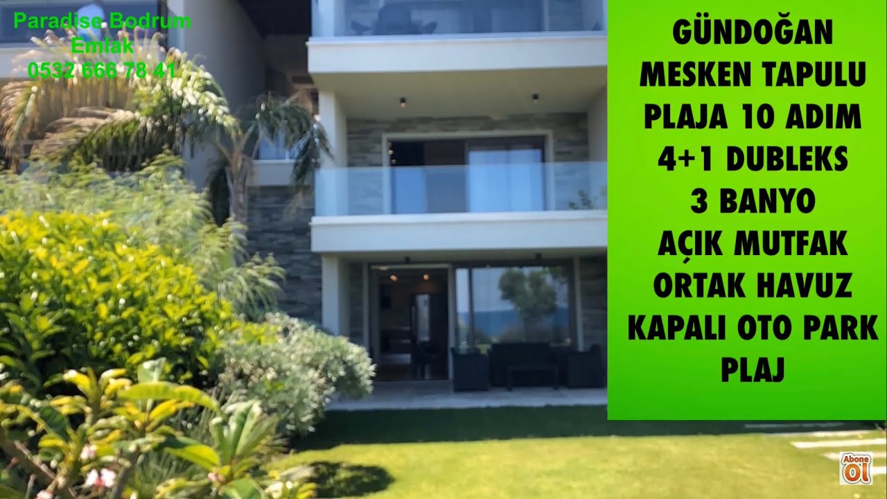 SATILDI. G&uuml;ndoğan Plaja 10 Adım Satılık Dubleks.