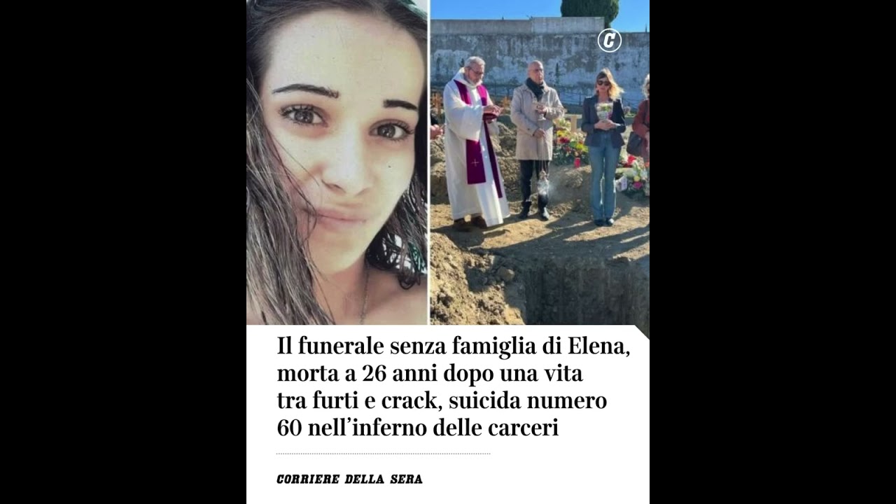 Il funerale senza famiglia di Elena, morta a 26 dopo una vita tra furti e crack, suicida in carcere