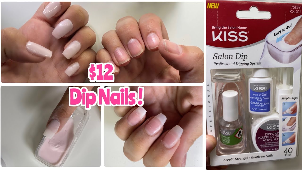 Using The Kiss Dip Powder Nail Kit | NAILS AT HOME | #kissnailkit