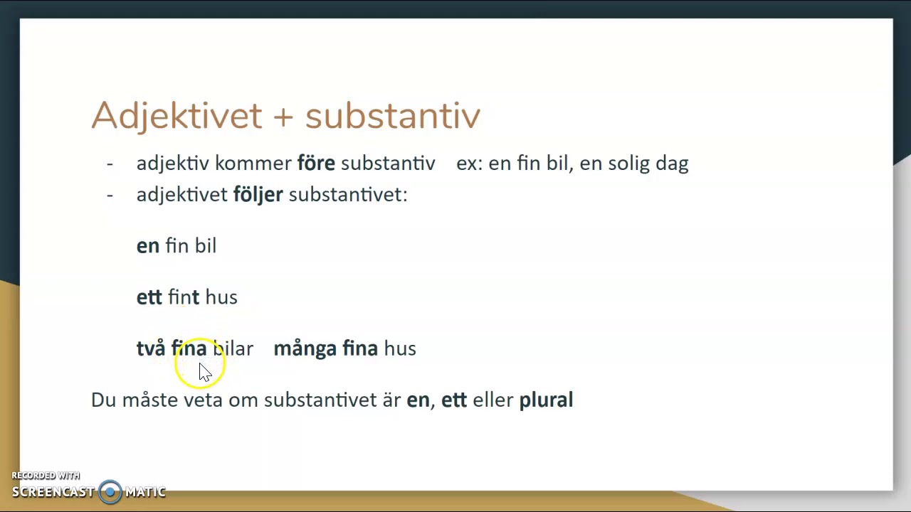 Kort om adjektiv