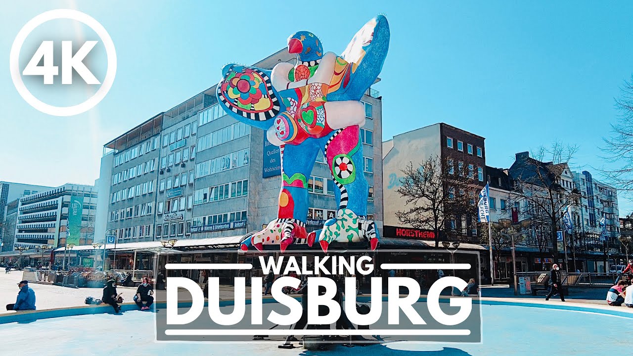 🇩🇪 Duisburg: City famous for its Steel Industry - Germany 4K Walking Tour