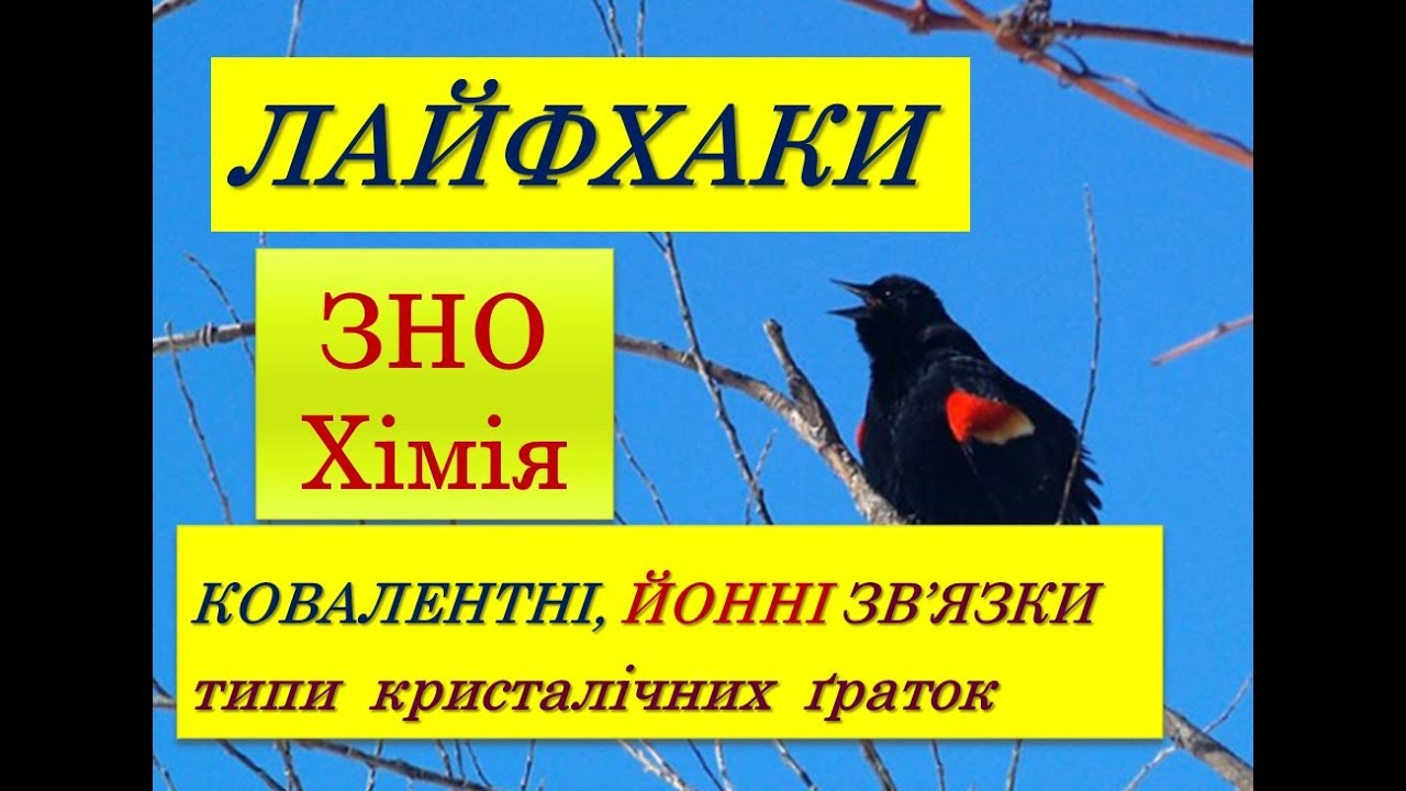 ЛАЙФХАКИ ДЛЯ ЗНО ХІМІЯ | КОВАЛЕНТНИЙ ТА ЙОННИЙ ЗВ’ЯЗОК | ТИПИ КРИСТАЛІЧНИХ ГРАТОК