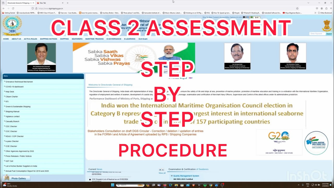 Procedure for giving CLASS 2 Assessment (step by step)INDIAN COC 2024