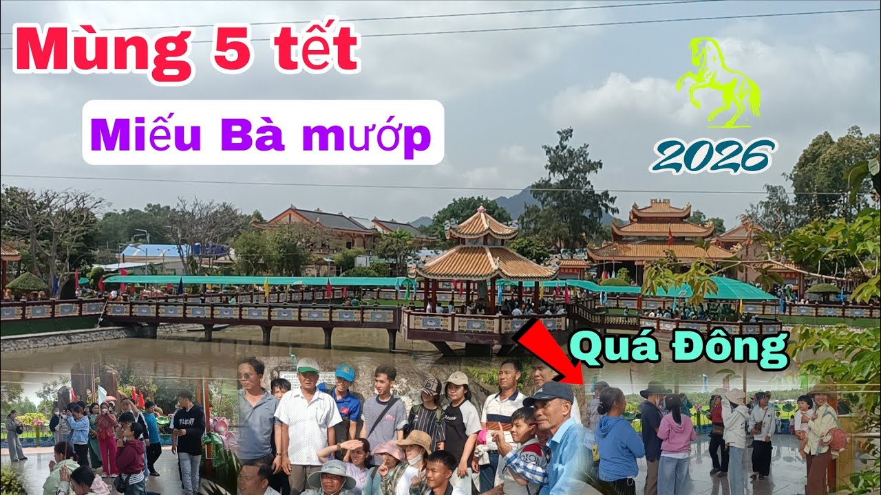 Miếu Bà mướp mùng 5 tết nhộn nhịp rất nhiều người về cúng quá đông, tịnh Biên An Giang 