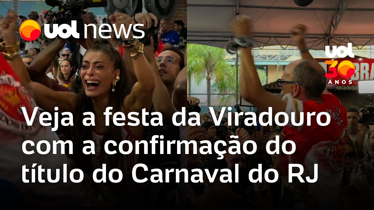 Viradouro campe&atilde; do Carnaval do RJ 2026: veja comemora&ccedil;&atilde;o da escola ap&oacute;s confirma&ccedil;&atilde;o do t&iacute;tulo