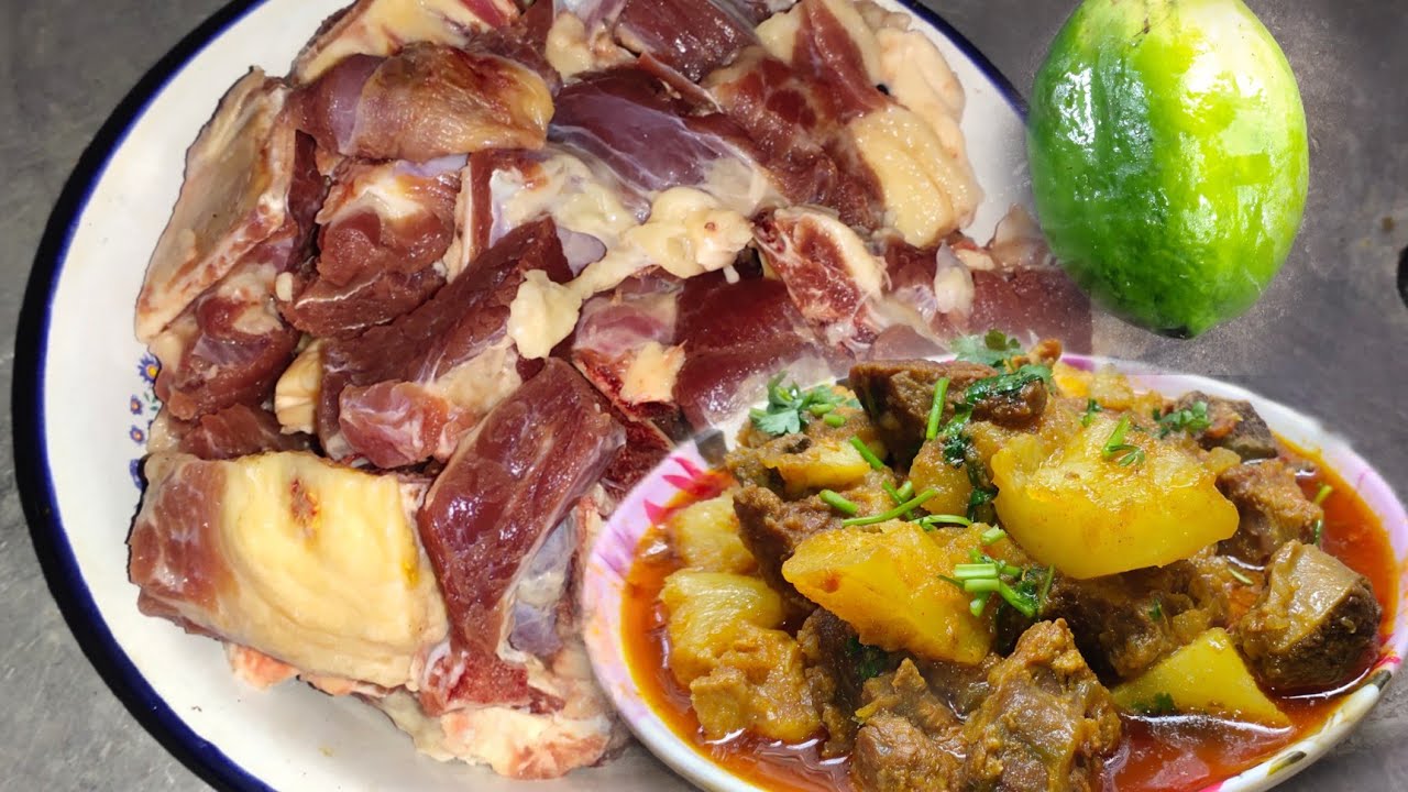 papita gosht recipe/papita tomato gosht recipe/