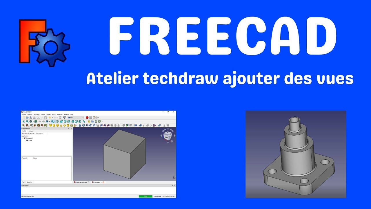 Freecad atelier techdraw ajouter des vues