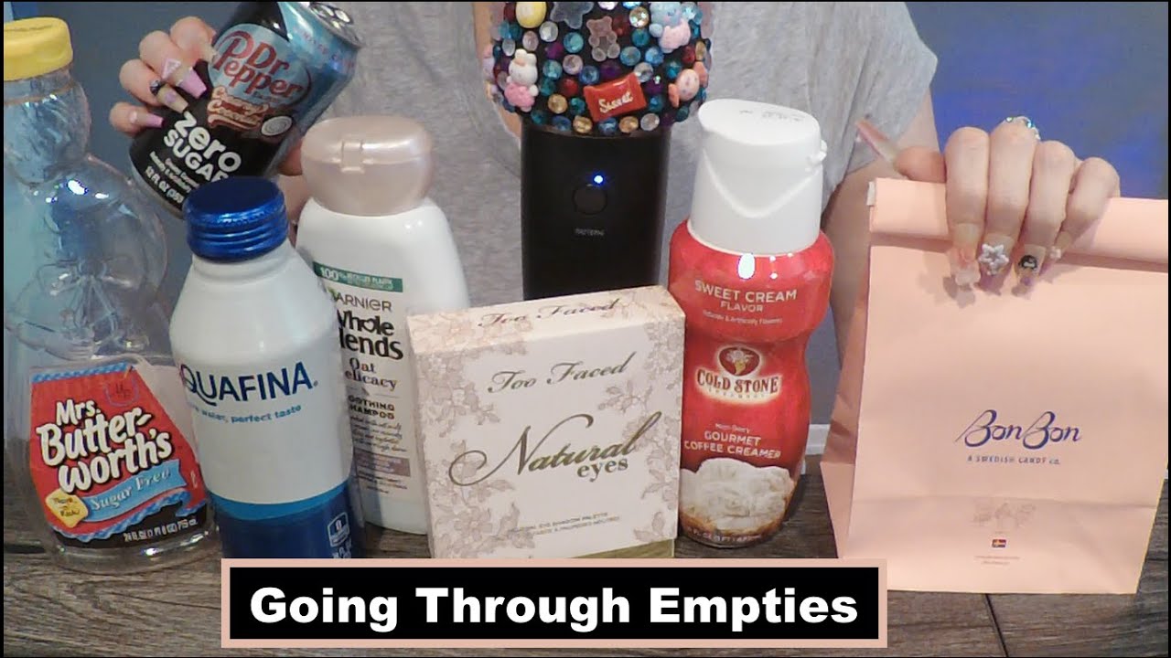 ASMR Gum Chewing Going Through Empties | Whispered