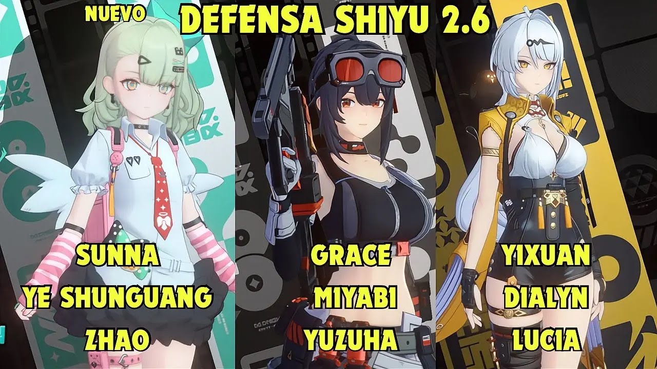 NEW Shiyu Defense ZZZ Sunna Ye Shunguang  x Grace Miyabi x Yixuan Team Zenless Zone Zero 2.6
