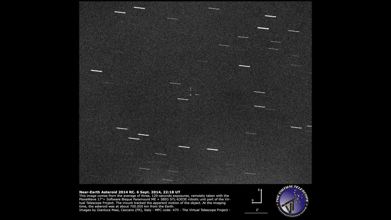 Near-Earth Asteroid 2014 RC extremely close encounter: live observation