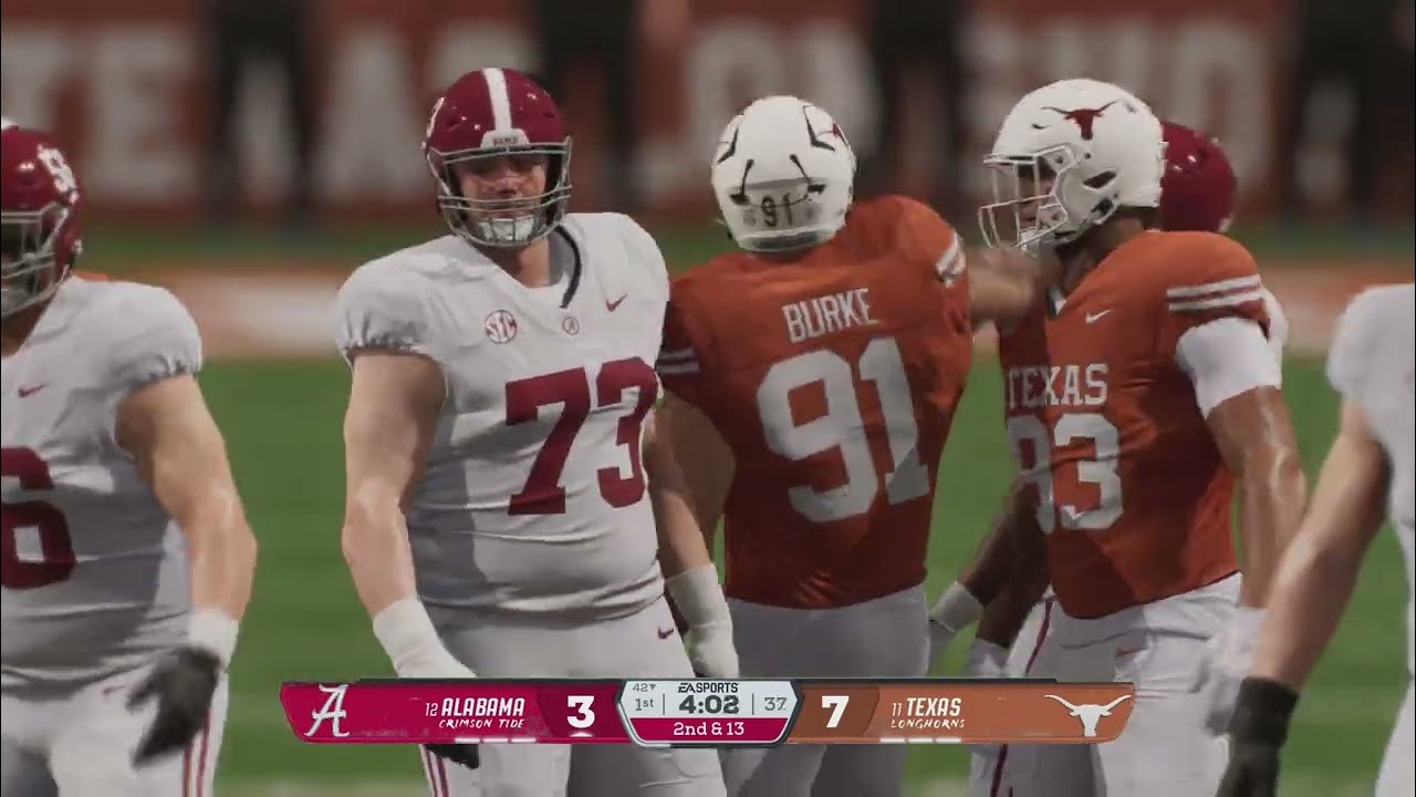 NCAA Football Alabama vs Texas football game