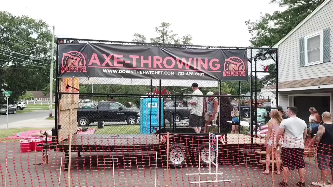 Mobile axe throwing trailer rental