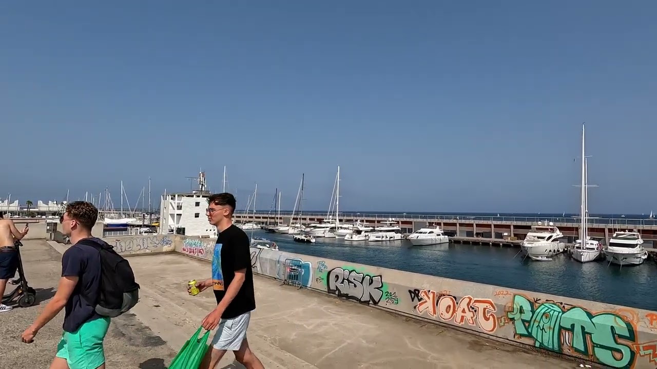 PORT OLIMPIC 🇪🇦 Barcelona  - Walking Tour 4K - August 2022