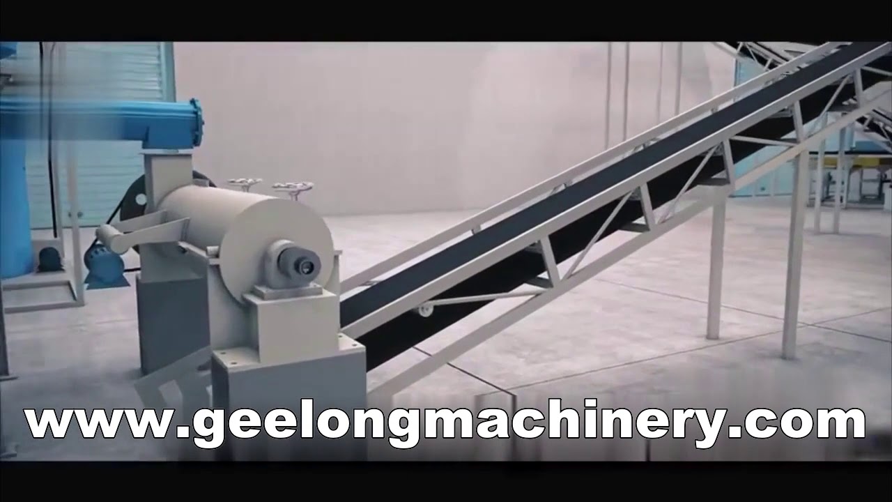 Wooden compressed pallet production line video