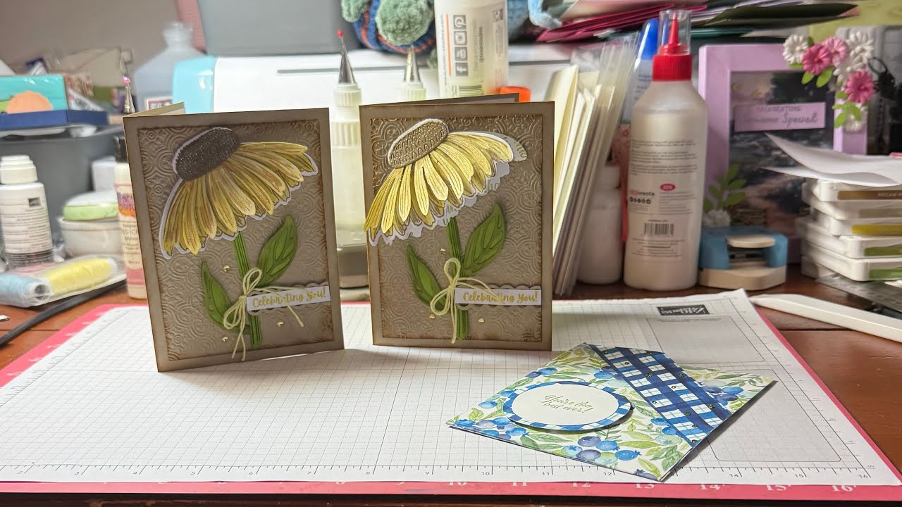 New products from Stampin Up Cornflower Celebrations & quick double pocket holder